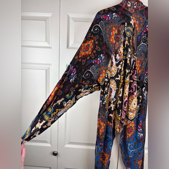 Free People Marley Mixed Print Little Wing Boho Kimono One size - Picture 6 of 9